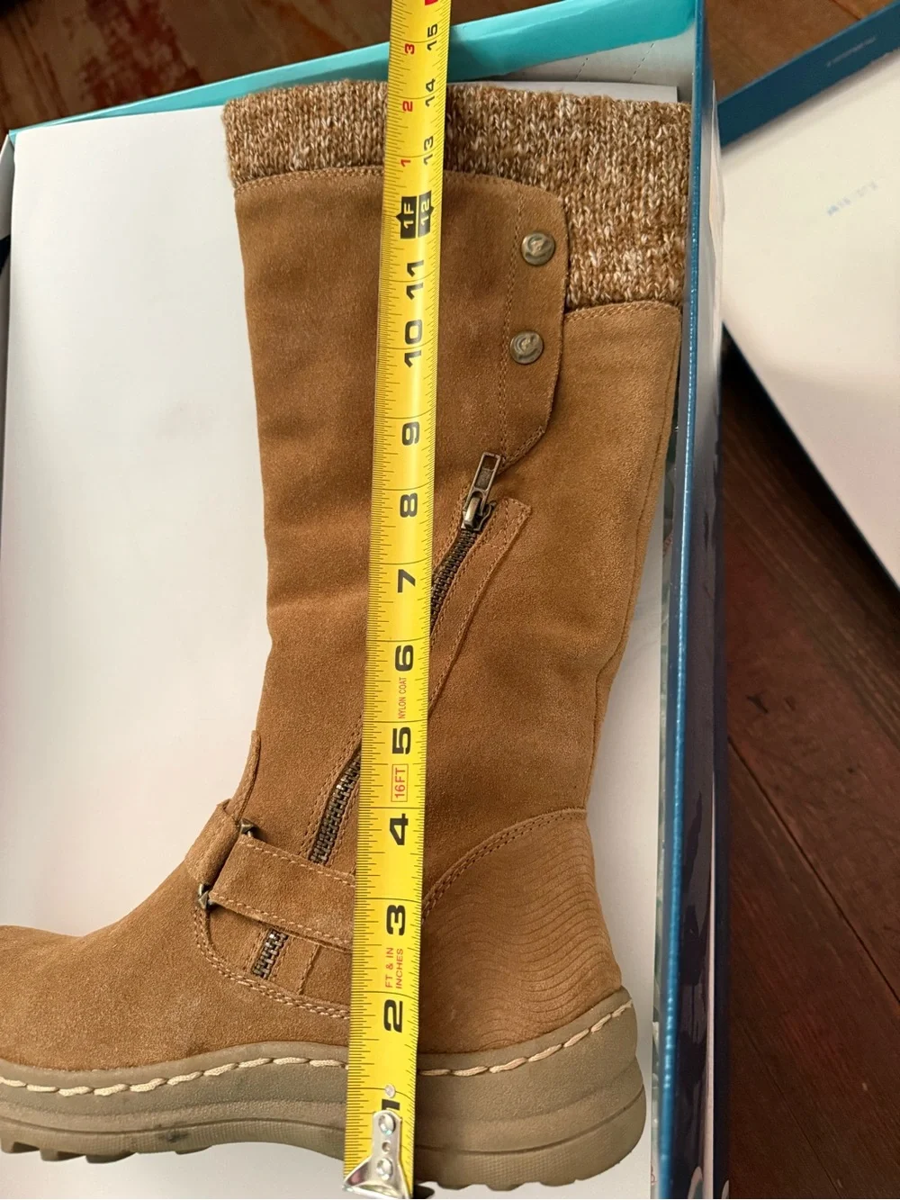BareTraps Tan Suede Over-the-Knee Boots with Knit Cuff